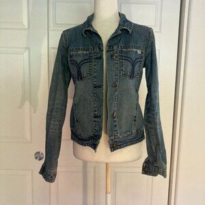Hurley Women's Distressed Denim Trucker Jacket